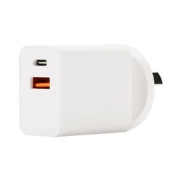 Aerpro 240V 30W PD USB 2 Port Smartphone & Tablet Wall Socket Charger White