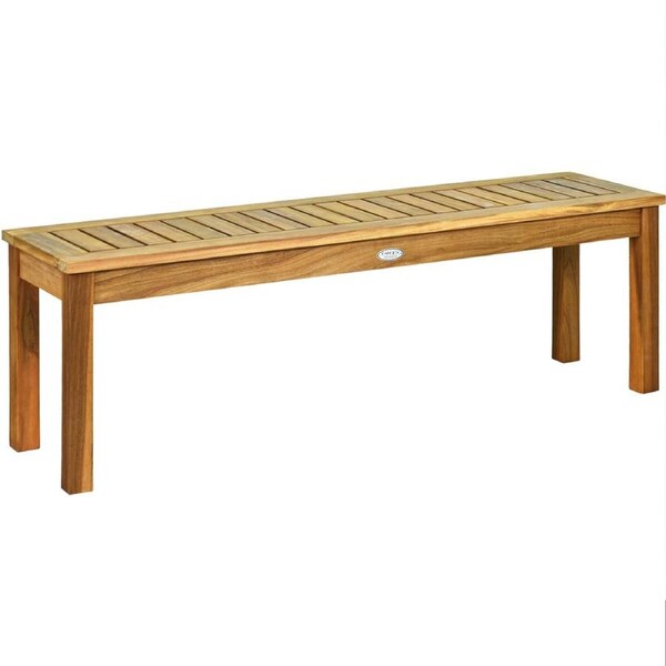 Costway 132cm 3-Seater Garden Bench Acacia Wood Outdoor Lounge Chair Patio Furniture Balcony Backyard w/360KG Load Natural