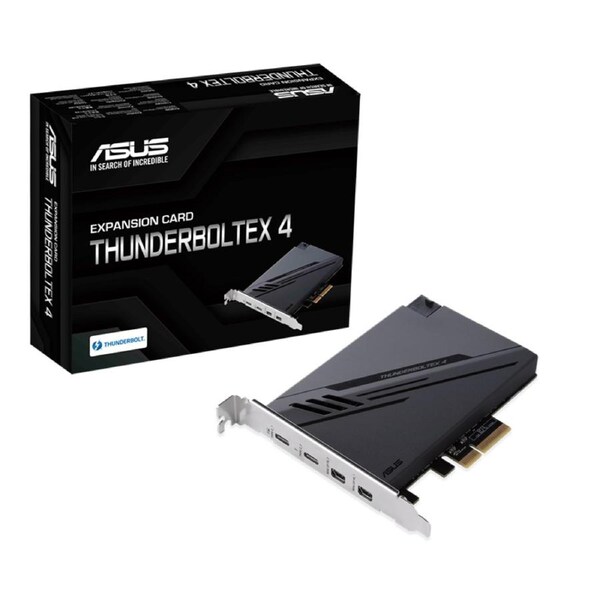 ASUS THUNDERBOLTEX 4 Expansion Card, Dual Thunderbolt, 40 Gbps Bi-Directional, 4xUSB-C, 1xDP, 4xPCIE3.0
