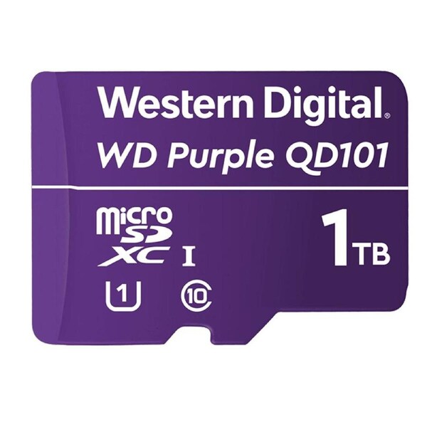 Western Digital WD Purple 1TB MicroSDXC Card 24/7 -25 C to 85 C Weather & Humidity Resistant for Surveillance IP Cameras mDVRs NVR Dash Cams Drones