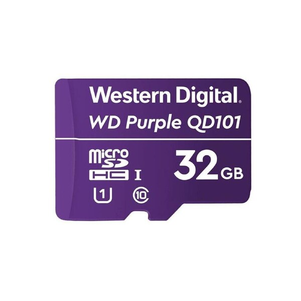 Western Digital WD Purple 32GB MicroSDXC Card 24/7 -25oC to 85oC Weather & Humidity Resistant Surveillance IP Camera DVR NVR Dash Cams Drones >16GB