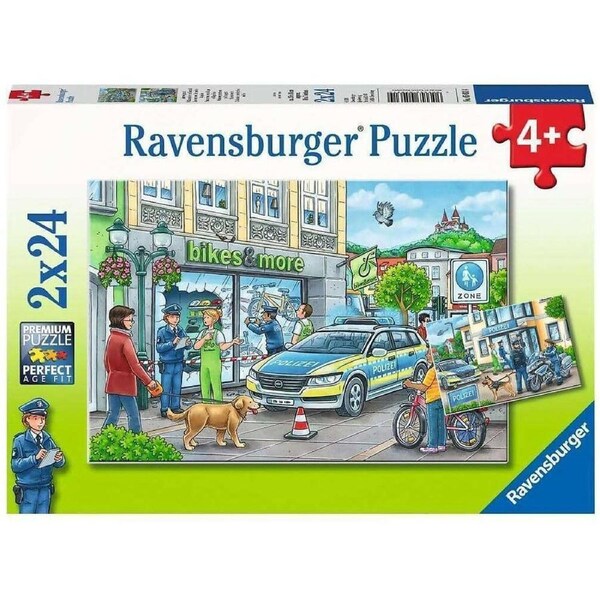 Ravensburger - Police At Work Jigsaw Puzzle 2x24 Pieces