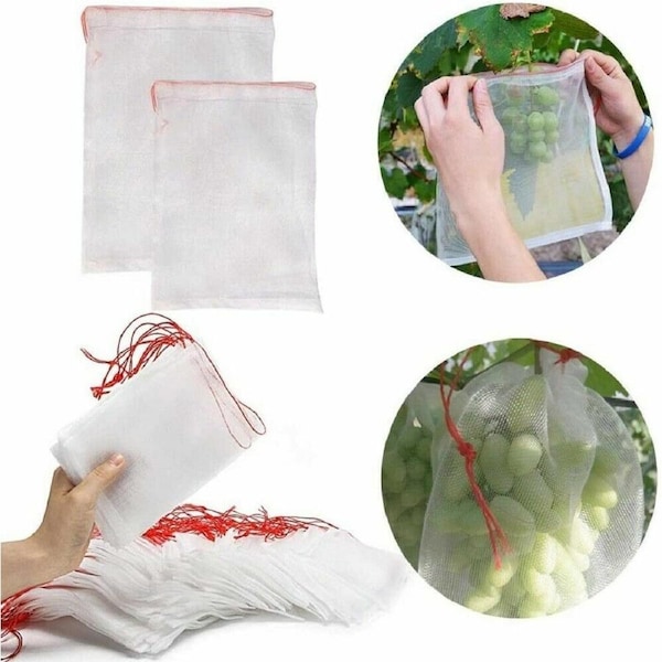 50Pcs Fruit Net Bags Agriculture Garden Vegetable Protection Mesh Insect Proof
