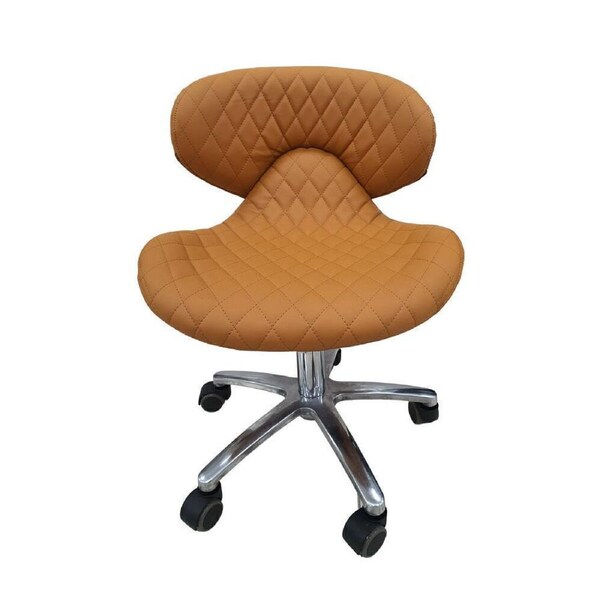 Nail Salon Chair Stool Round Hydraulic Leather PU 1020 Cappuccino