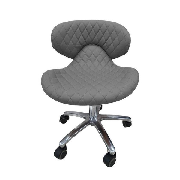 Nail Salon Chair Stool Round Hydraulic Leather PU 1020 Grey