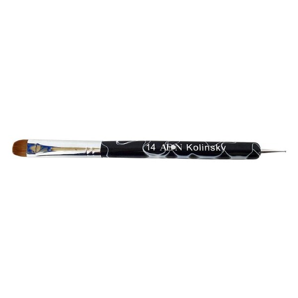 AEON Nail Art Kolinsky French Dual Ended Acrylic Brush Dotting Tool #14 Black