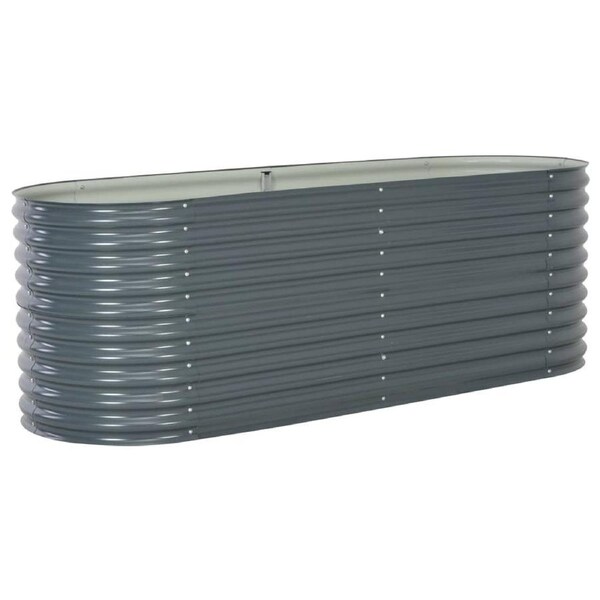 Garden Raised Bed 240x80x81 cm Galvanised Steel Grey