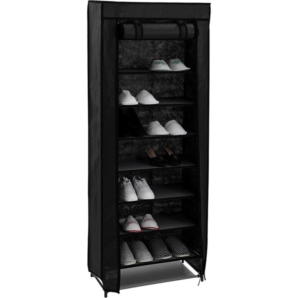 Boxsweden Kloset Portable 10 Tier Shoe Storage Rack w/Cover 60x30x160cm Assorted