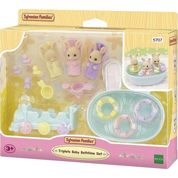 Sylvanian Families Triplets Baby Bathtime Set Kids/Children's Playset Toy 3y+