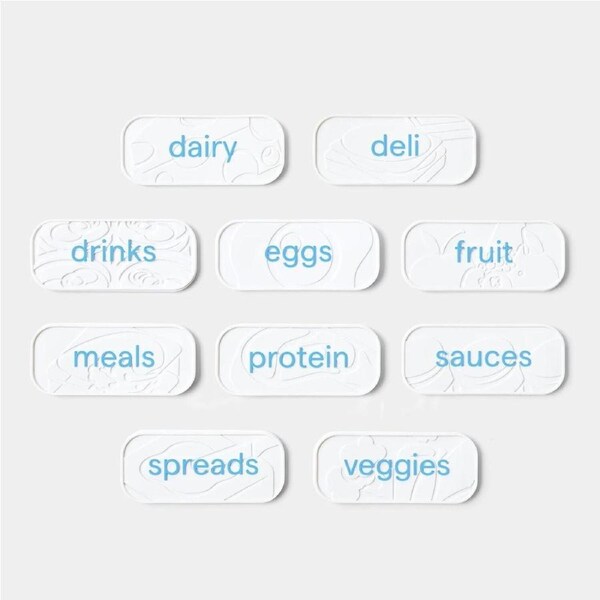 YouCopia ReStickable 3D Fridge Labels 10-Piece Set Reusable Nano-Suction White