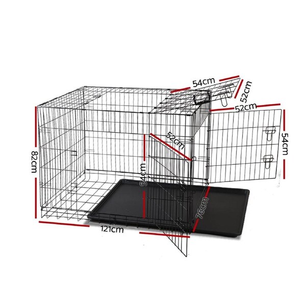 i.Pet Dog Cage Crate Kennel Fence Cat Rabbit Collapsible Metal Playpen 24" - 48" 121x76x82cm