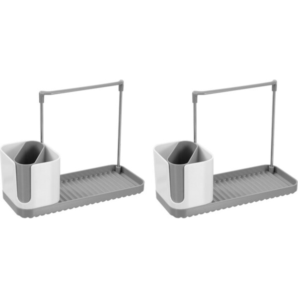 2x Boxsweden 24cm Brite Sink Station Cleaning Utensil/Cutlery Organiser Holder