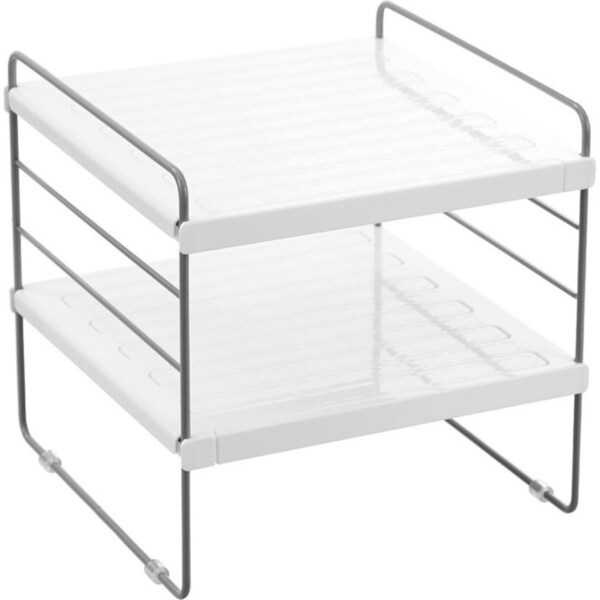 Boxsweden 40x25cm Brite Extendable 2 Tier Pantry Shelf Kitchen Storage Rack