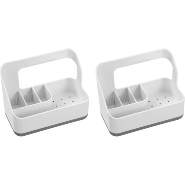 2x Boxsweden 19cm Brite Sink Cleaning Utensil/Cutlery Organiser Drainer Holder