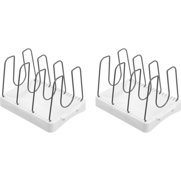 2x Boxsweden 27cm Brite Frypan Stand Kitchen Storage Rack w/ Adjustable Dividers