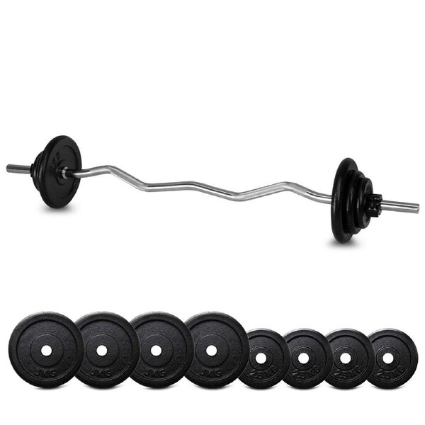 5kg - 30kg Standard Ez Curl Barbell Set