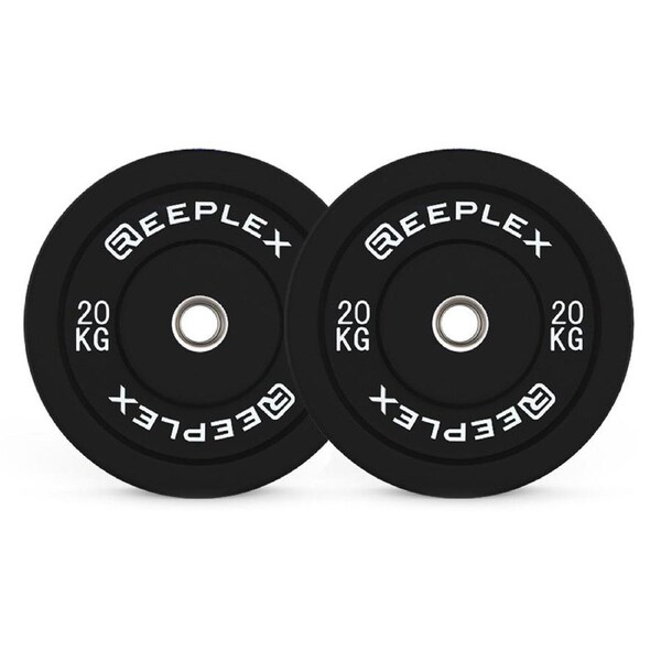 Reeplex 20kg Black Bumper Plates Pair V2