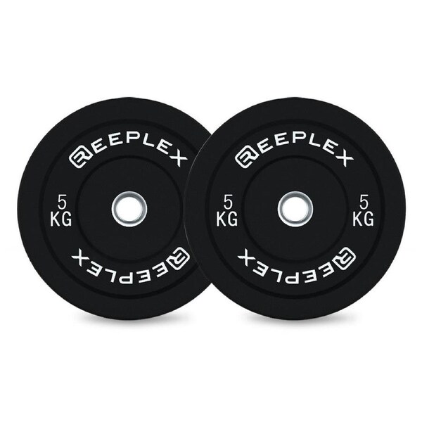 Reeplex 5kg Black Bumper Plates Pair V2