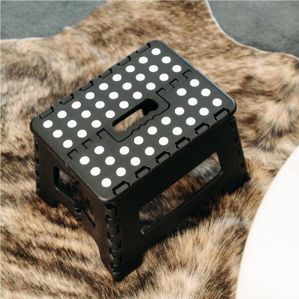 Stool Portable Plastic Foldable Chair Outdoor Bathroom Kitchen Adult Kids Black