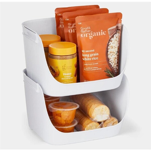 YouCopia ShelfBin Stacking Pantry Bins 2 Pieces Kitchen Pantry Organiser
