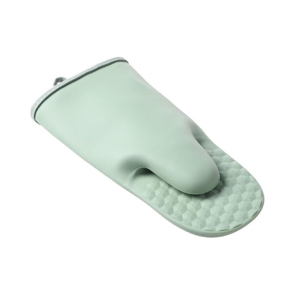 Gourmet Kitchen Modern Silicone Oven Mitt Sage Honeycomb