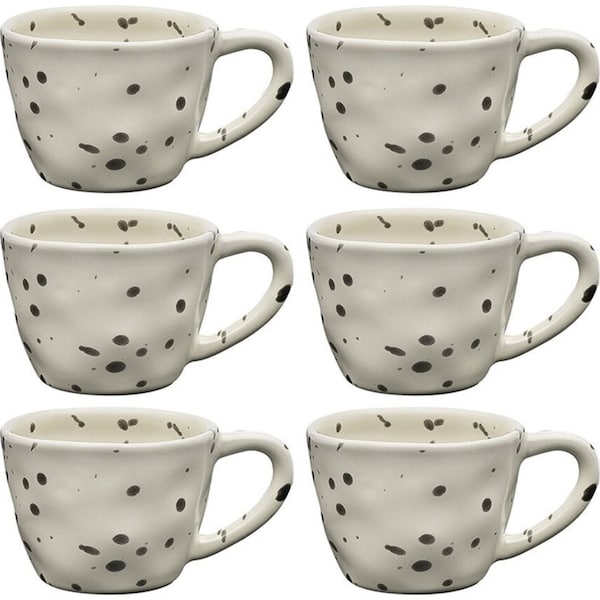6x Ecology Speckle 60ml Stoneware 8.5cm Espresso Coffee/Tea Mug Small Cup Polka