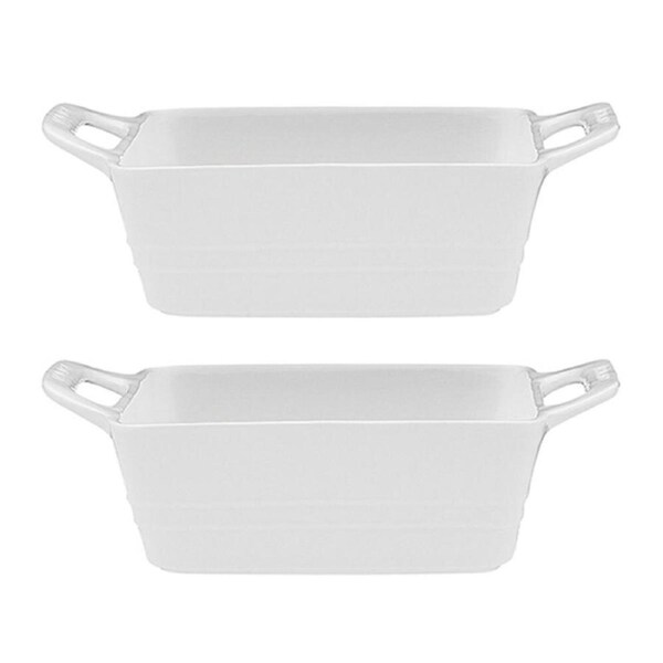2x Ecology Signature Square 24cm Baker Porcelain Baking Oven Dish Bakeware White