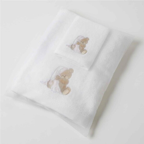 Bath Towel & Face Washer Set in Organza Bag - Notting Hill Bear