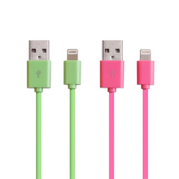 9 Pin Cable - Twin Pack (2 metre) - Pink & Green