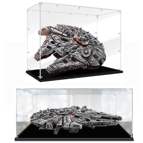 Acrylic Display Case for LEGO 75192 Star Wars Millennium Falcon Figure Storage Box Dust Proof Glue Free Horizontal