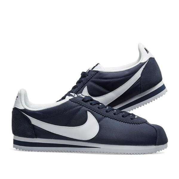 Nike Women's Classic Cortez Nylon Trainers, Navy Obsidian/White, Size 9.5