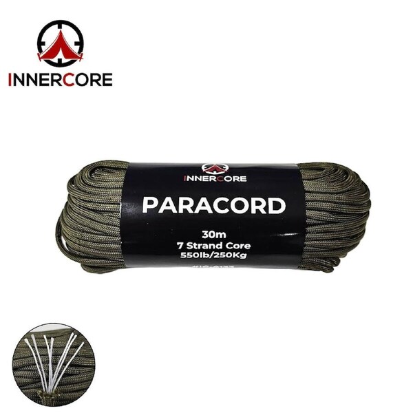 Innercore 550 Olive Paracord 100ft 7 Strand for Camping & Hiking (IC-8133)