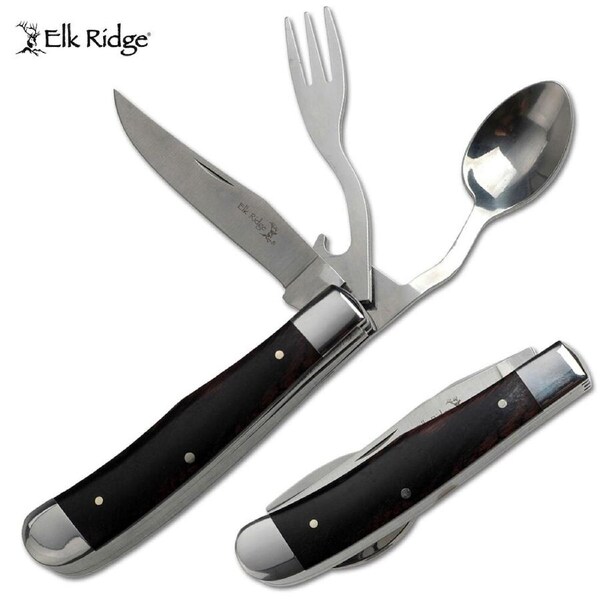 Elk Ridge Camp Stainless Steel Utensil Set for Camping (K-ER-439W)