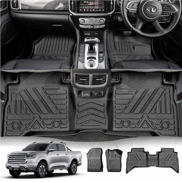 3D Floor Mats for GWM Cannon/Cannon-L/Cannon CC/Cannon-L CC 2021-Onwards Heavy Duty All Weather Car Mats Carpet Liner Set