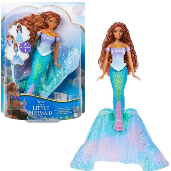 Disney - The Little Mermaid - Transforming Ariel Fashion Doll Switch From Human To Mermaid - Mattel