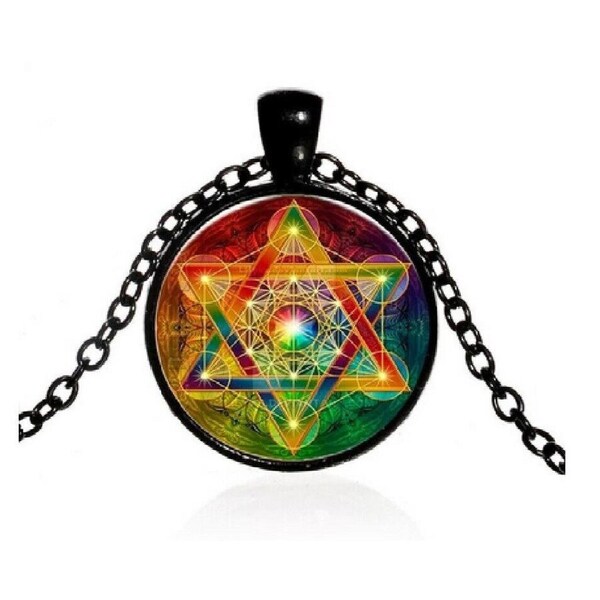 Pendant Magic Hexagram Greece Sacred Geometry Cube Metatron Necklace - Style 15