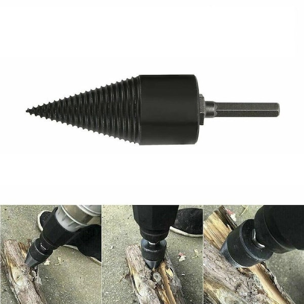 42mm High Speed Twist Firewood HEX Drill Bit Wood Splitter Splitting Cone Driver