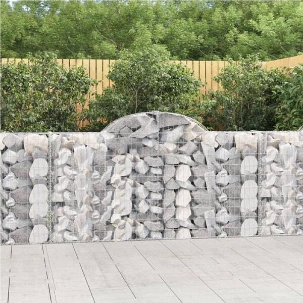 Arched Gabion Basket 200x30x100/120 cm Galvanised Iron vidaXL