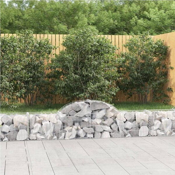 Arched Gabion Basket 200x30x40/60 cm Galvanised Iron vidaXL