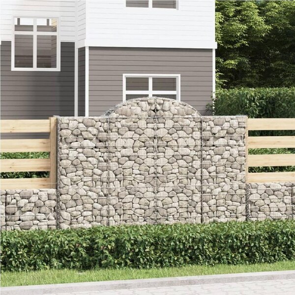 Arched Gabion Basket 200x50x140/160 cm Galvanised Iron vidaXL