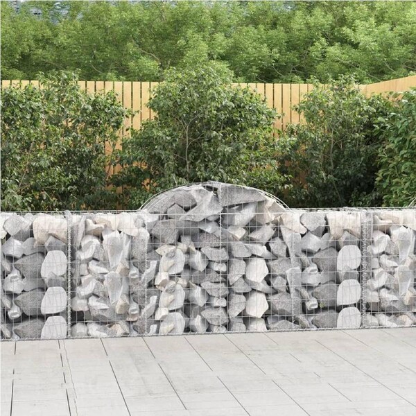 Arched Gabion Baskets 4 pcs 200x50x80/100 cm Galvanised Iron vidaXL