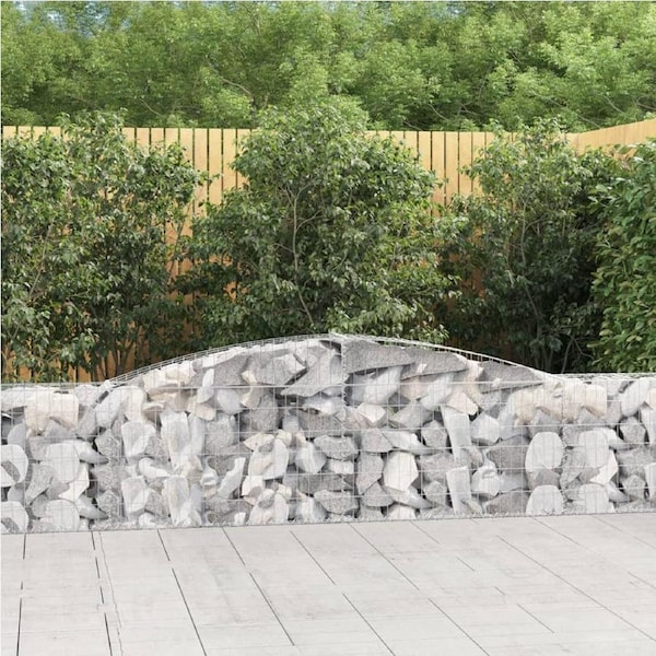Arched Gabion Basket 400x30x60/80 cm Galvanised Iron vidaXL