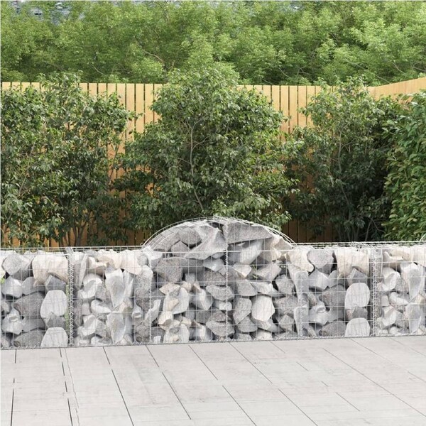 Arched Gabion Basket 200x50x60/80 cm Galvanised Iron vidaXL