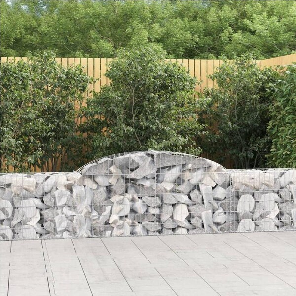 Arched Gabion Basket 300x30x60/80 cm Galvanised Iron vidaXL