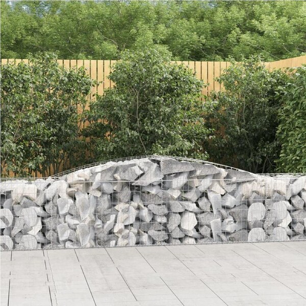 Arched Gabion Basket 400x50x60/80 cm Galvanised Iron vidaXL