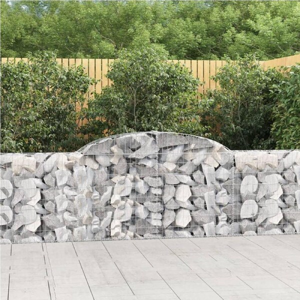 Arched Gabion Basket 300x30x80/100 cm Galvanised Iron vidaXL