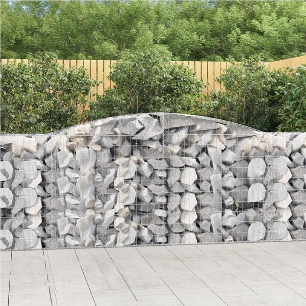 Arched Gabion Basket 400x50x100/120 cm Galvanised Iron vidaXL