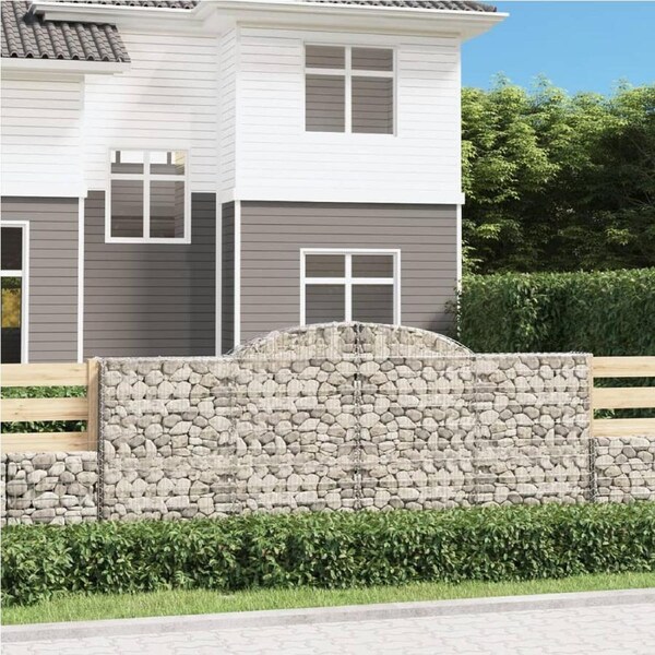 Arched Gabion Basket 300x50x120/140 cm Galvanised Iron vidaXL