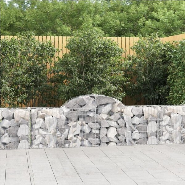 Arched Gabion Basket 200x30x60/80 cm Galvanised Iron vidaXL