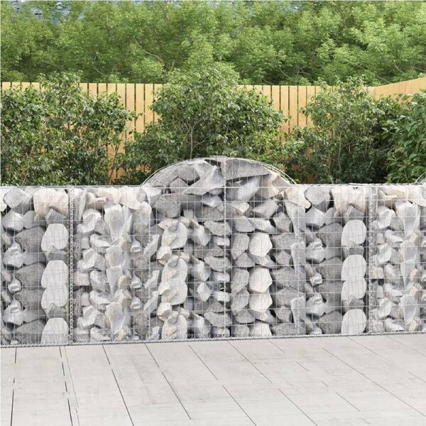 Arched Gabion Baskets 4 pcs 200x50x100/120 cm Galvanised Iron vidaXL